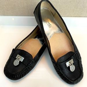Michael Kors black leather flats